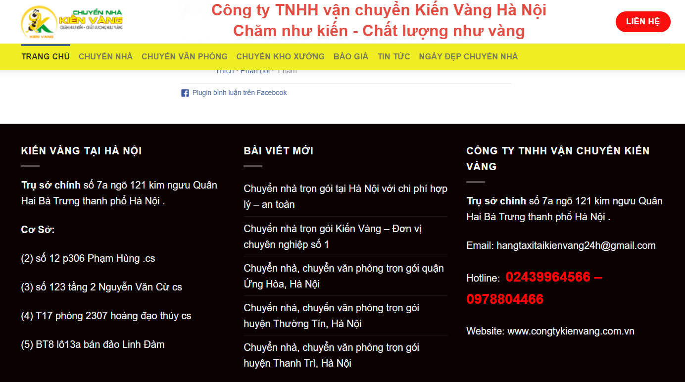 Kiến Vàng -  Đơn vị chuyển văn phòng quận Thanh Xuân
