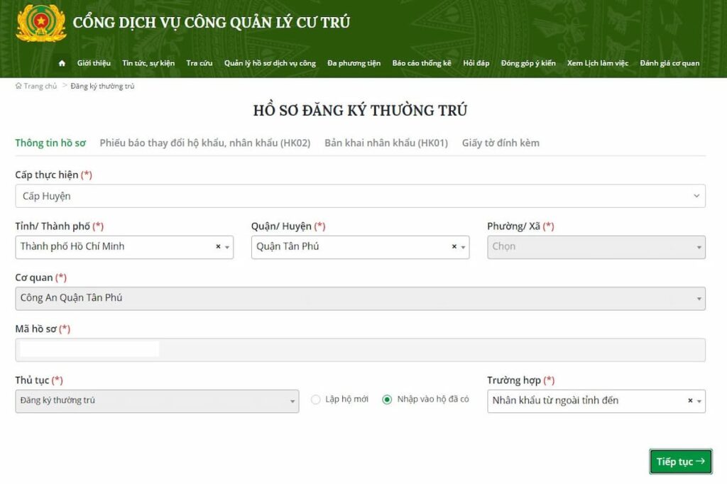 Thủ tục chuyển hộ khẩu khi mua nhà mới có thể nộp qua cổng thông tin trực tuyến